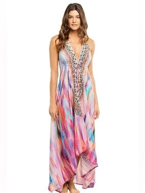 NWT La Moda Magic Feathers High Low Dress Size Small/Medium